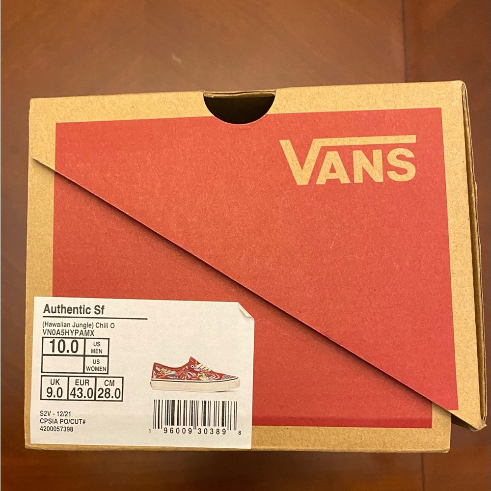 NWT Vans Authentic Sf (Hawaiian Jungle) Chili O Men’s size 10